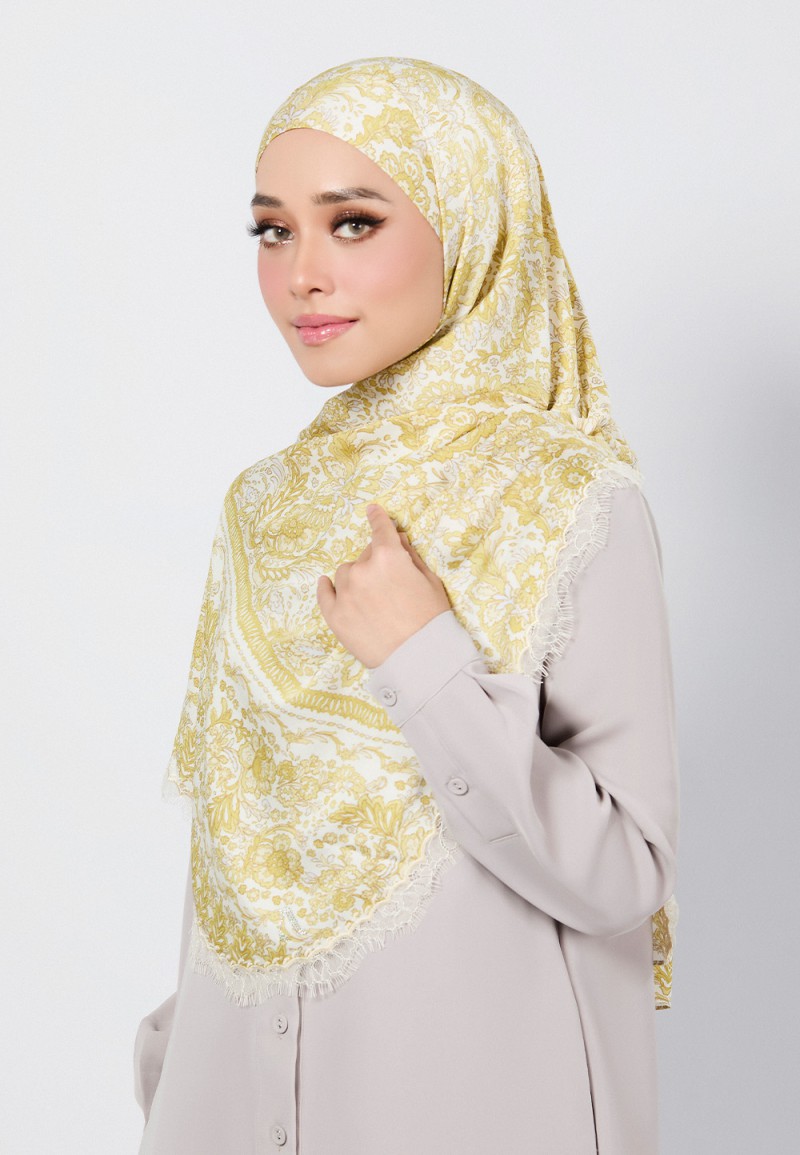 SHAWL THEIA PRINTED WITH LACE