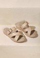 CLAIRE PLATFORM SANDALS IN DARK BEIGE