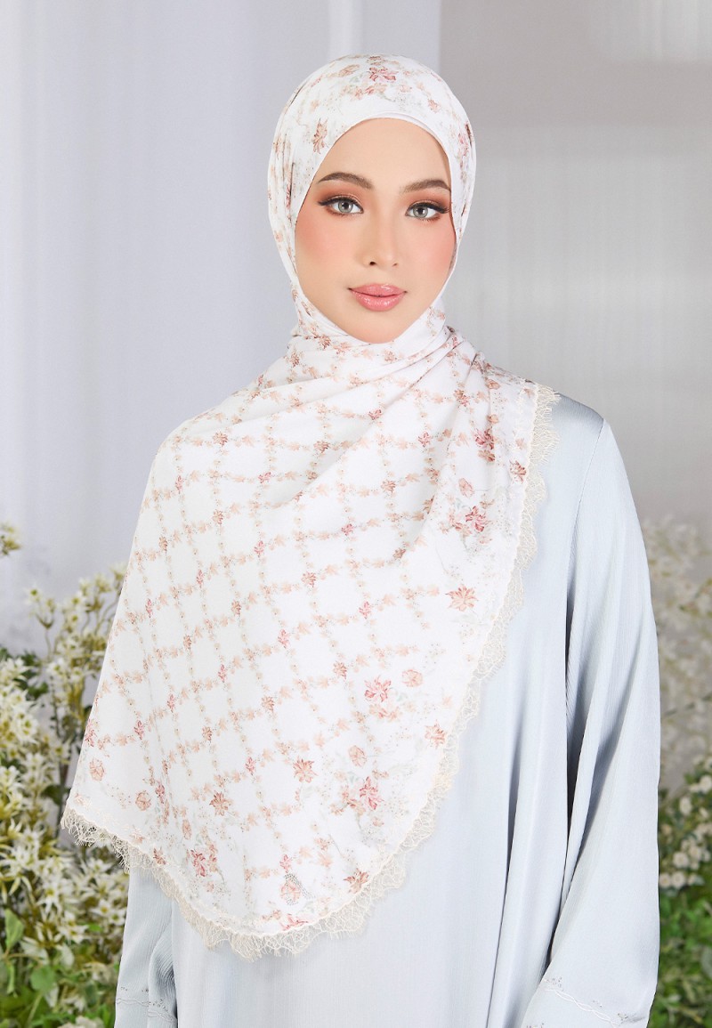 SHAWL ABBY PRINTED WITH LACE