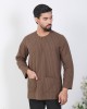 KURTA GHAZI NEW (STRIPES LS) IN OLIVE GREEN