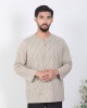 KURTA GHAZI NEW (STRIPES LS) IN PALE KHAKI