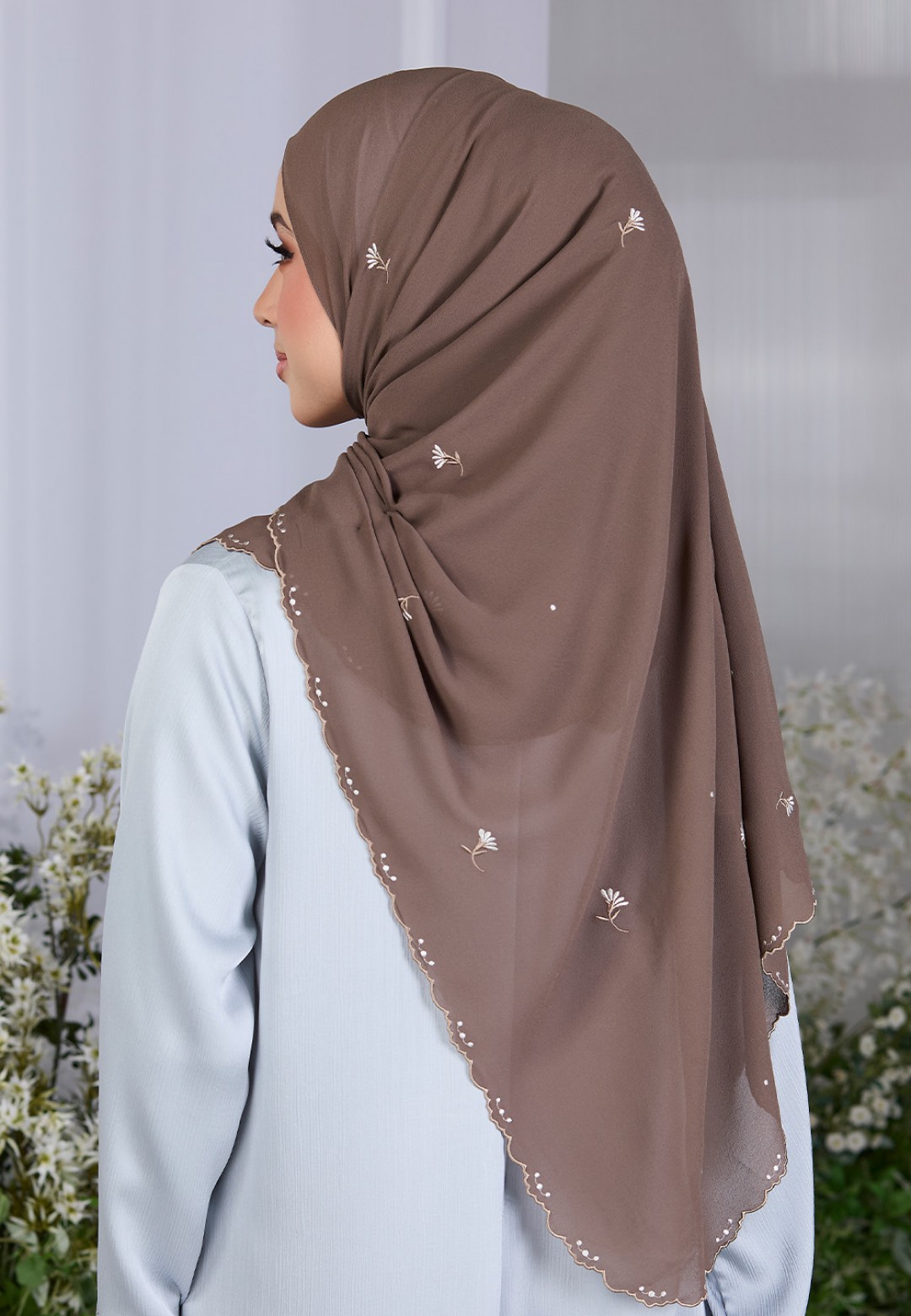SHAWL FIORE PLAIN EMBROIDERY