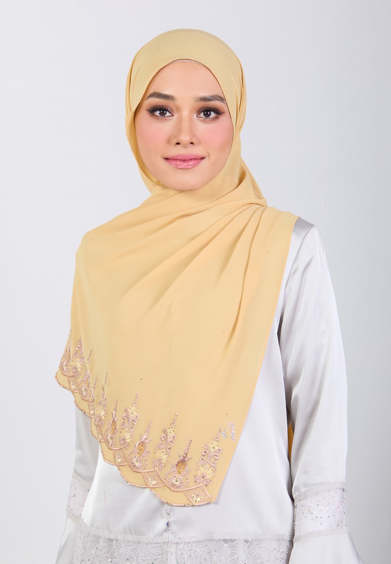 SHAWL NABIELAH PLAIN EMBROIDERY DIAMOND