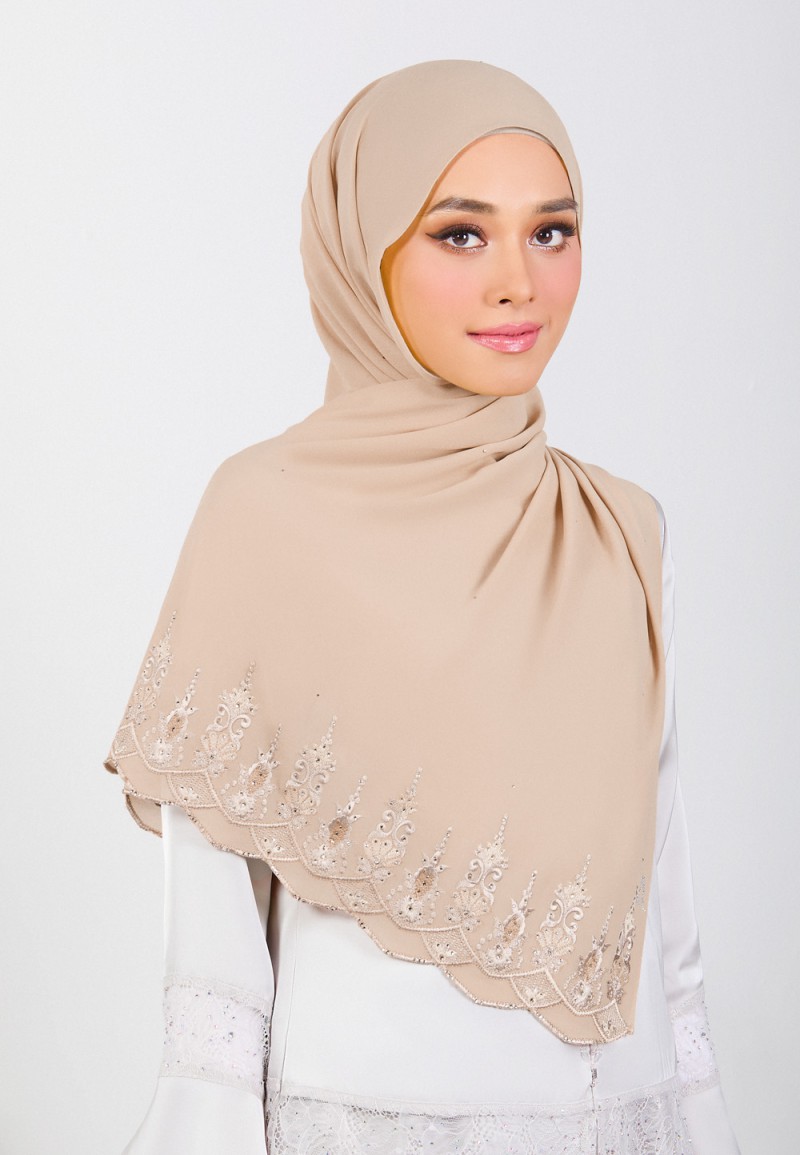 SHAWL NABIELAH PLAIN EMBROIDERY DIAMOND