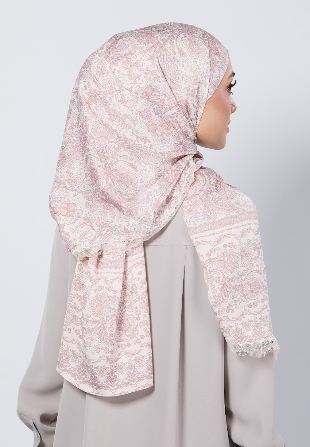 SHAWL THEIA PRINTED WITH LACE