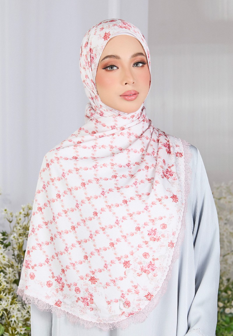 SHAWL ABBY PRINTED WITH LACE