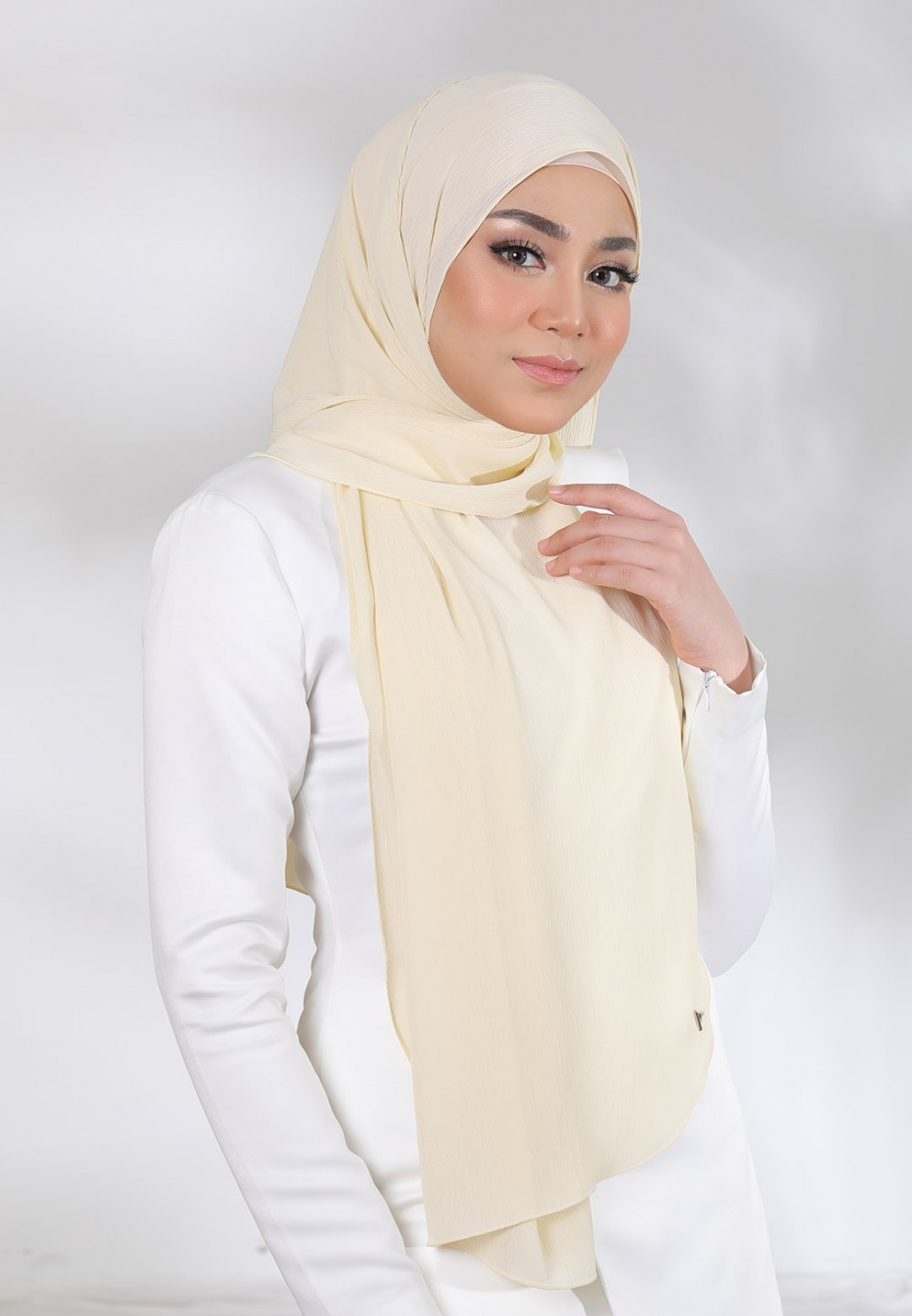 SHAWL CREASE CHIFFON PLAIN 79