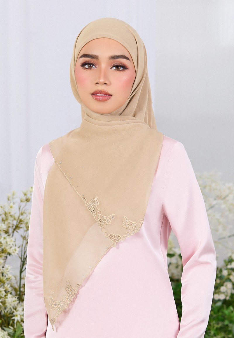 SQ VELOUR ROSE VOILE EMBROIDERY DIAMOND