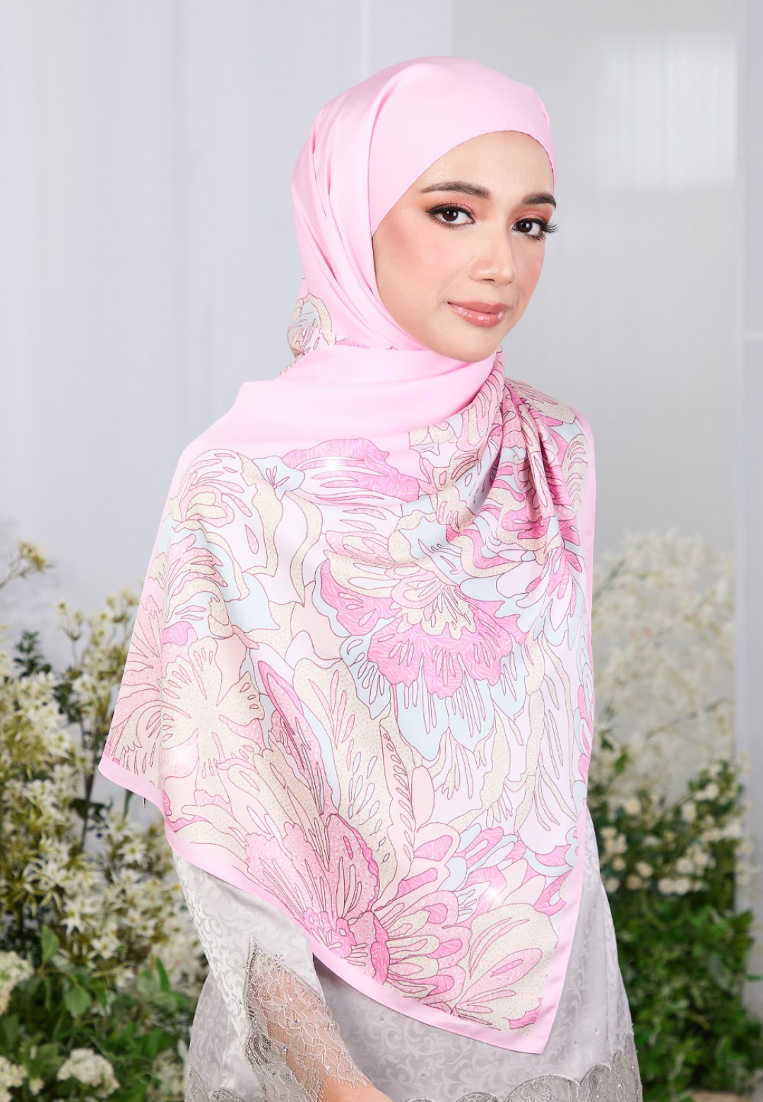 SHAWL FLORAISON PRINTED DIAMOND