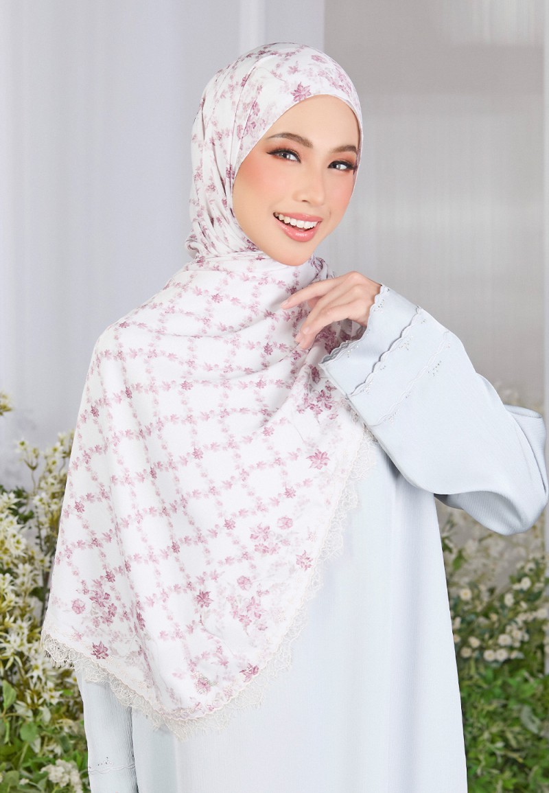SHAWL ABBY PRINTED WITH LACE