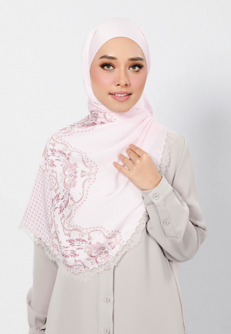 SHAWL WAYLA PRINTED WITH LACE