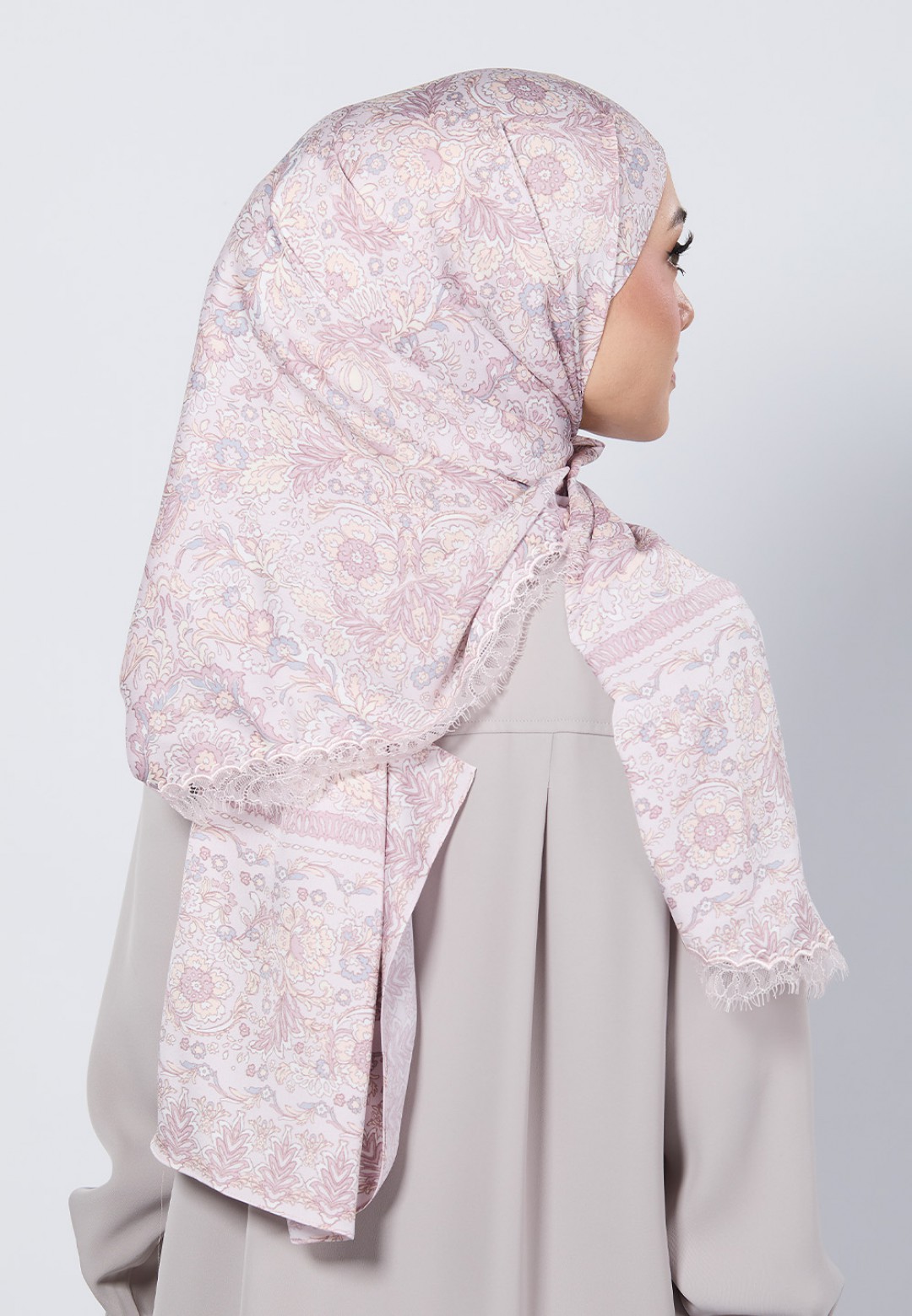 SHAWL THEIA PRINTED WITH LACE