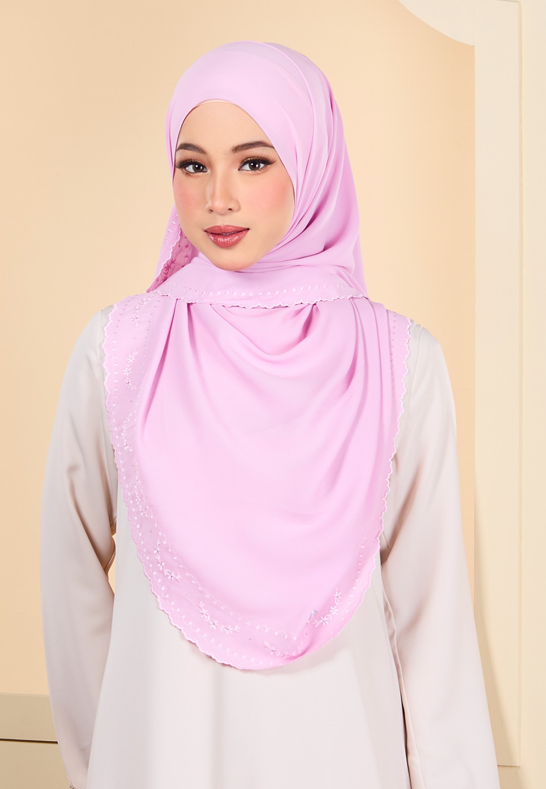 SHAWL QIRANA PLAIN EMBRODERY