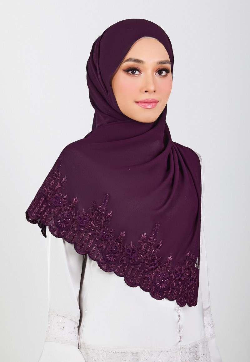 SHAWL MARHAYNE PLAIN EMBROIDERY DIAMOND