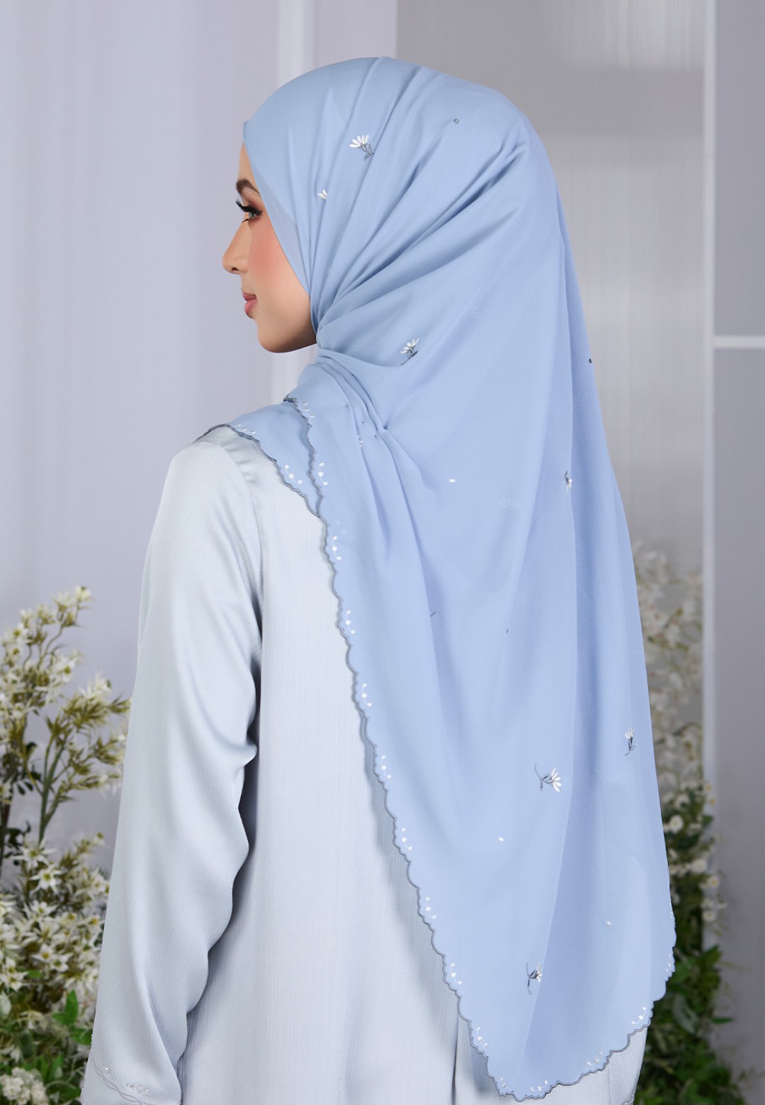 SHAWL FIORE PLAIN EMBROIDERY