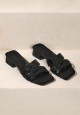 EVA BLOCK HEELS (PLAIN) IN PLAIN BLACK