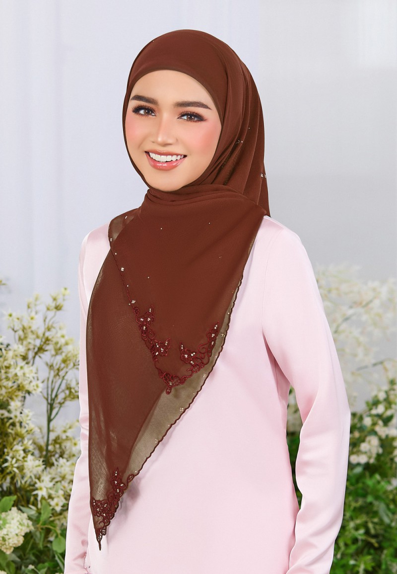 SQ VELOUR ROSE VOILE EMBROIDERY DIAMOND