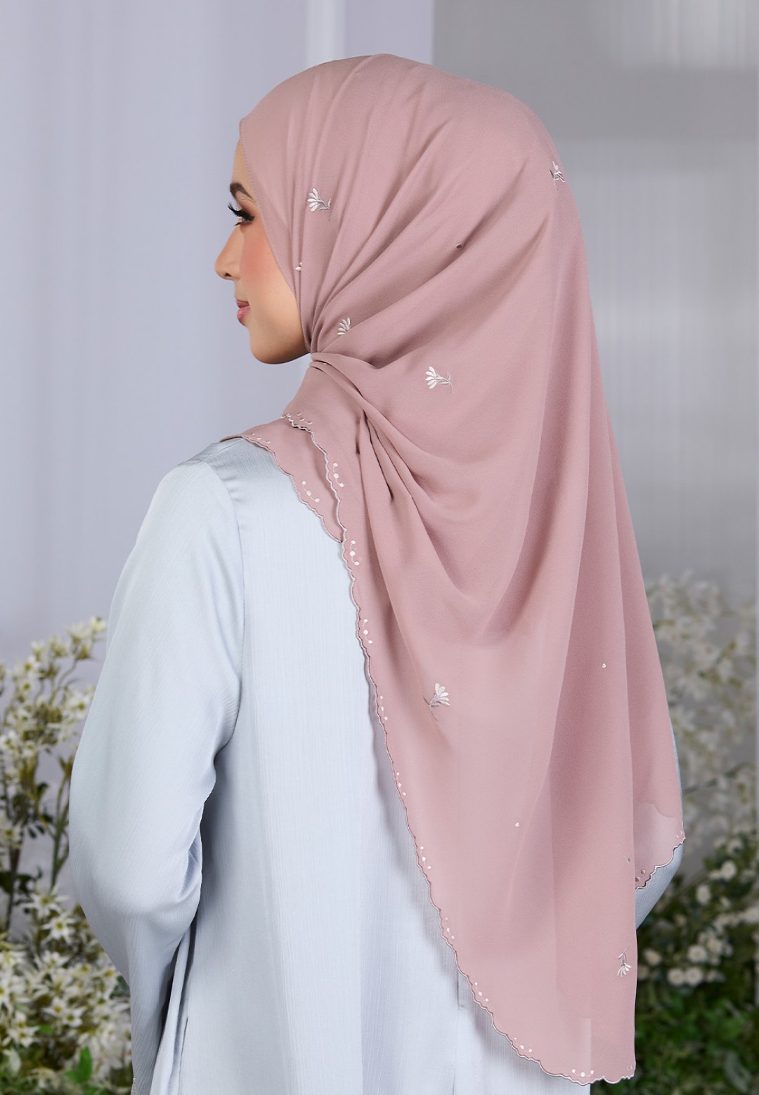 SHAWL FIORE PLAIN EMBROIDERY