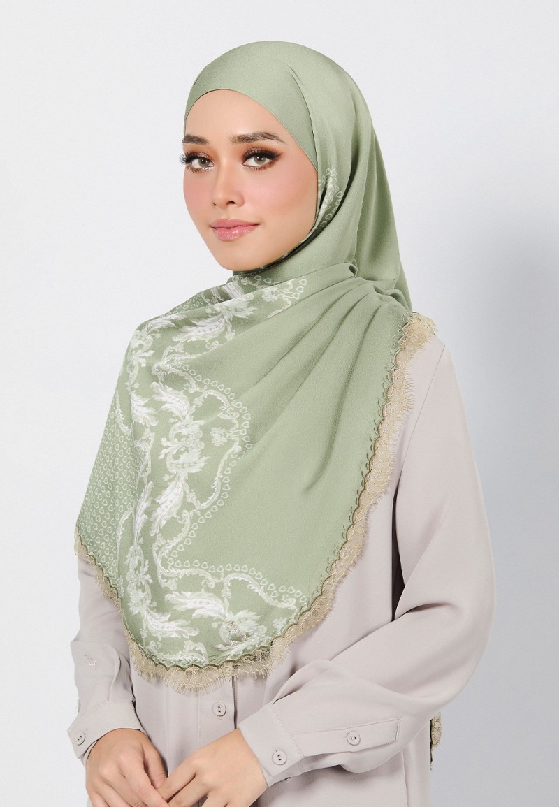 SHAWL WAYLA PRINTED WITH LACE