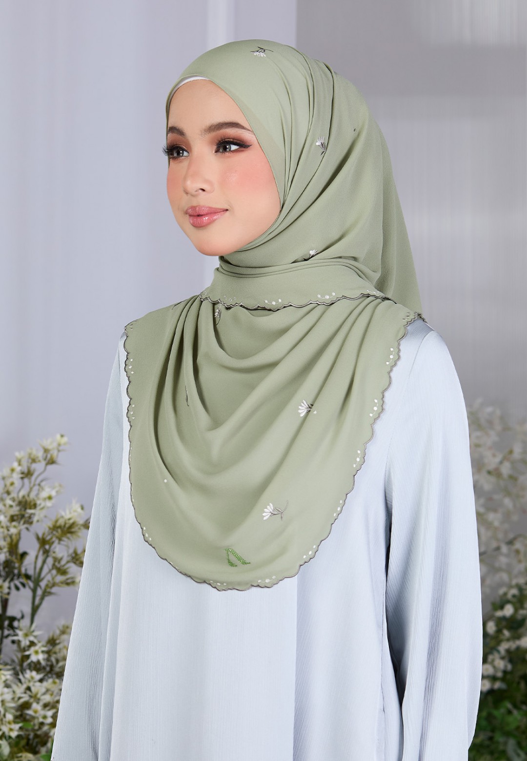 SHAWL FIORE PLAIN EMBROIDERY