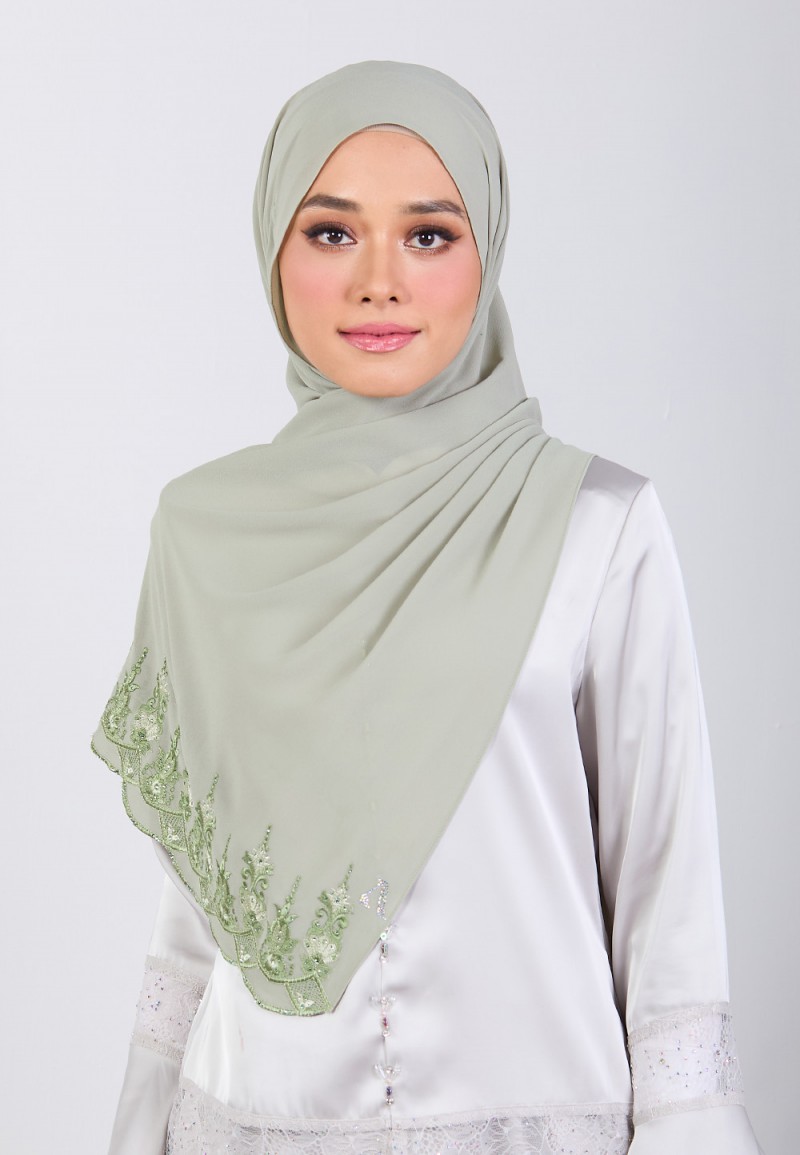 SHAWL NABIELAH PLAIN EMBROIDERY DIAMOND