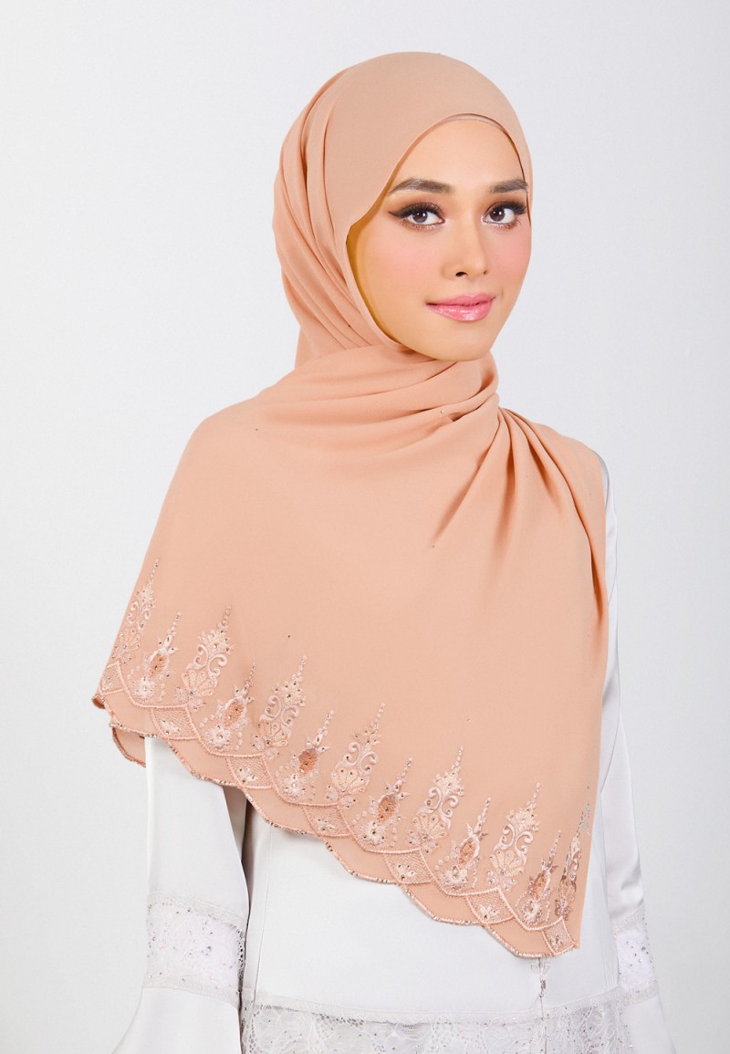 SHAWL NABIELAH PLAIN EMBROIDERY DIAMOND