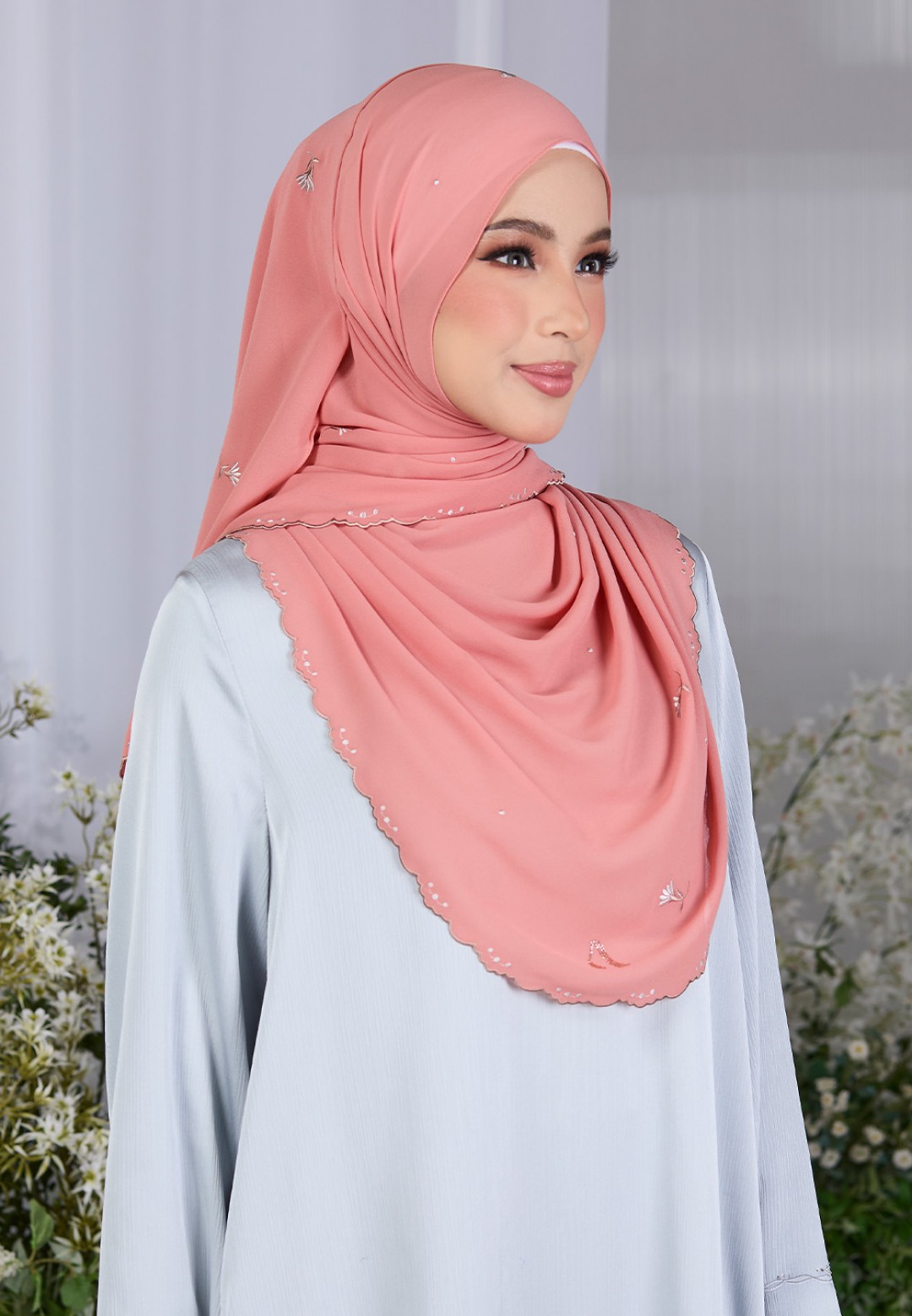 SHAWL FIORE PLAIN EMBROIDERY