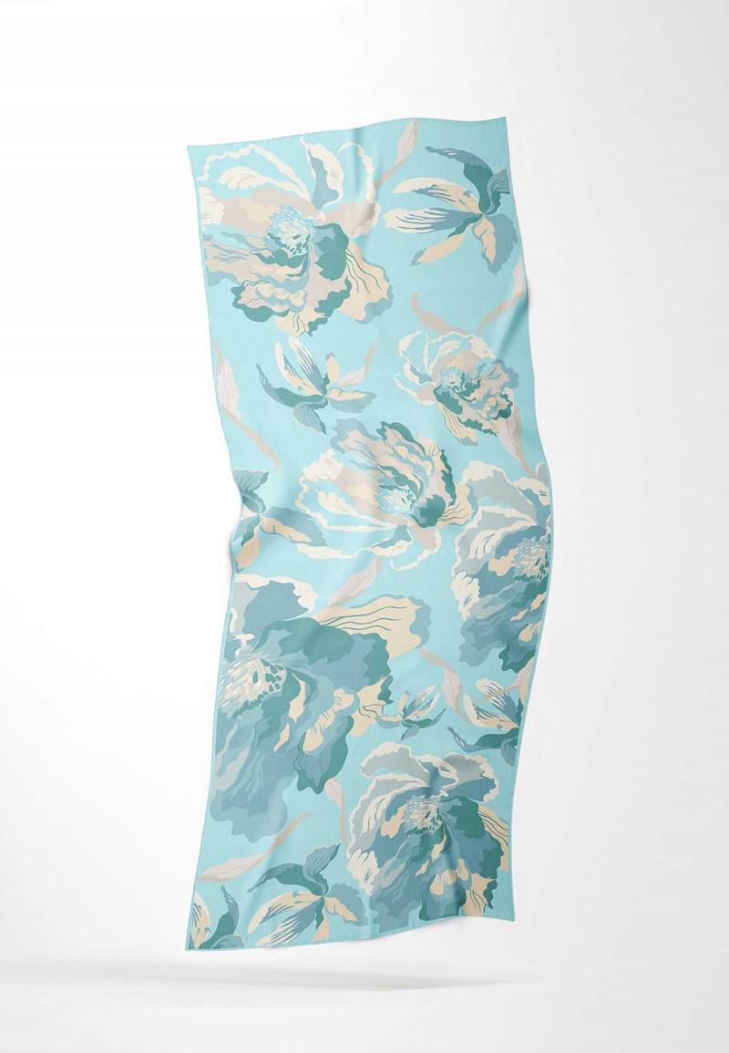 SHAWL AURUM ROSE PRINTED