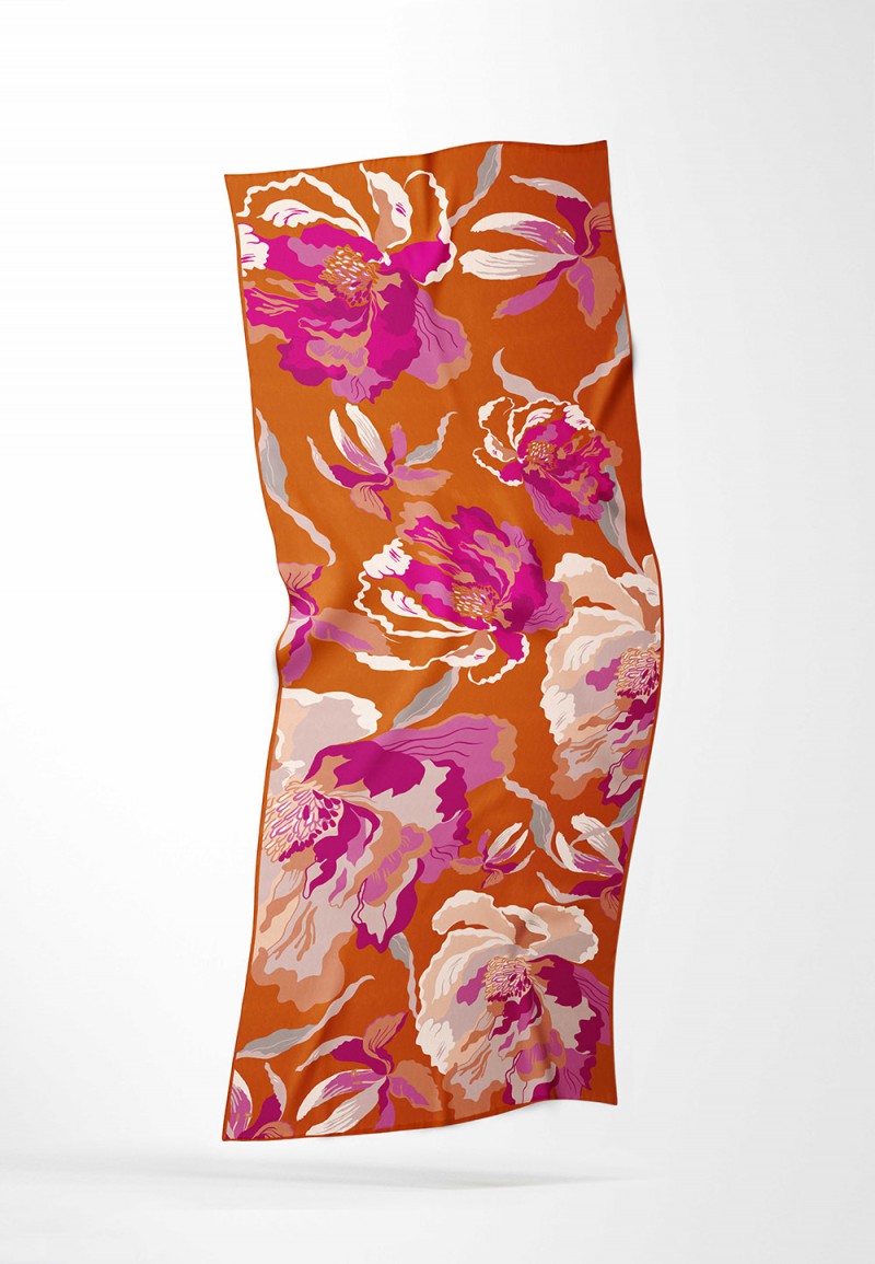 SHAWL AURUM ROSE PRINTED