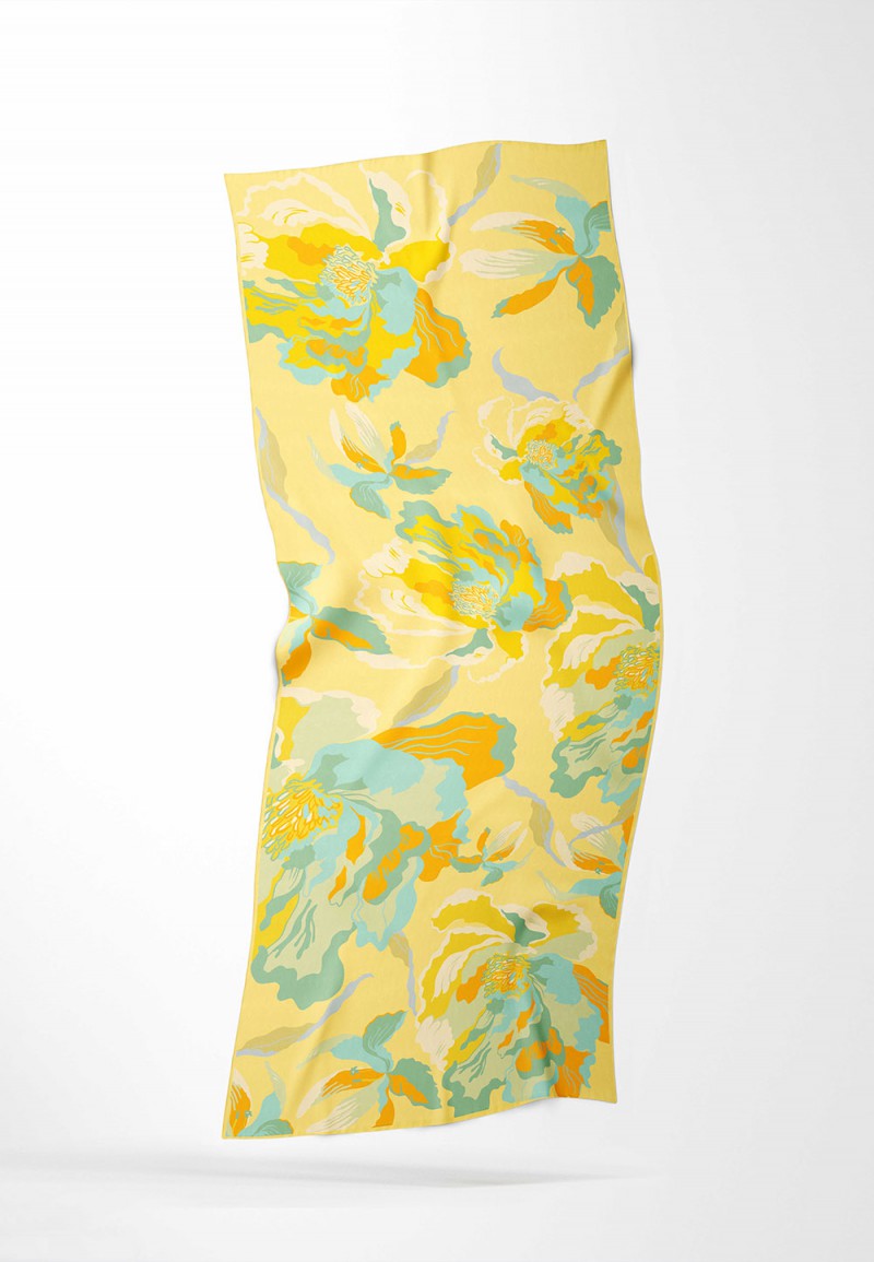 SHAWL AURUM ROSE PRINTED
