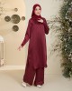 SHEREEN TUNIC BLOUSE IN RED WINE