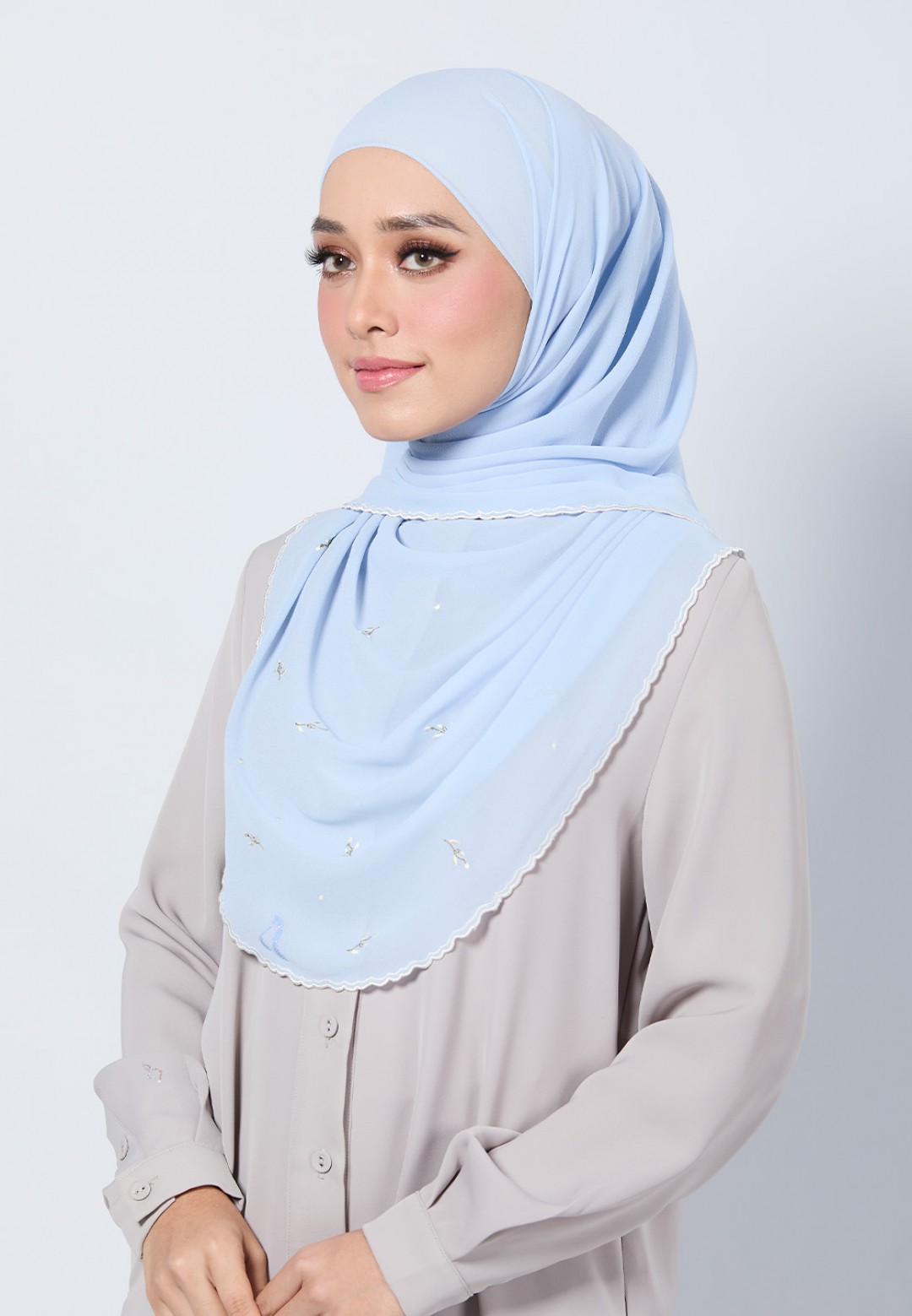 SHAWL ADORA PLAIN EMBROIDERY