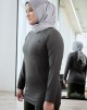 SLEEK FITTED TOP IN DARK GREY