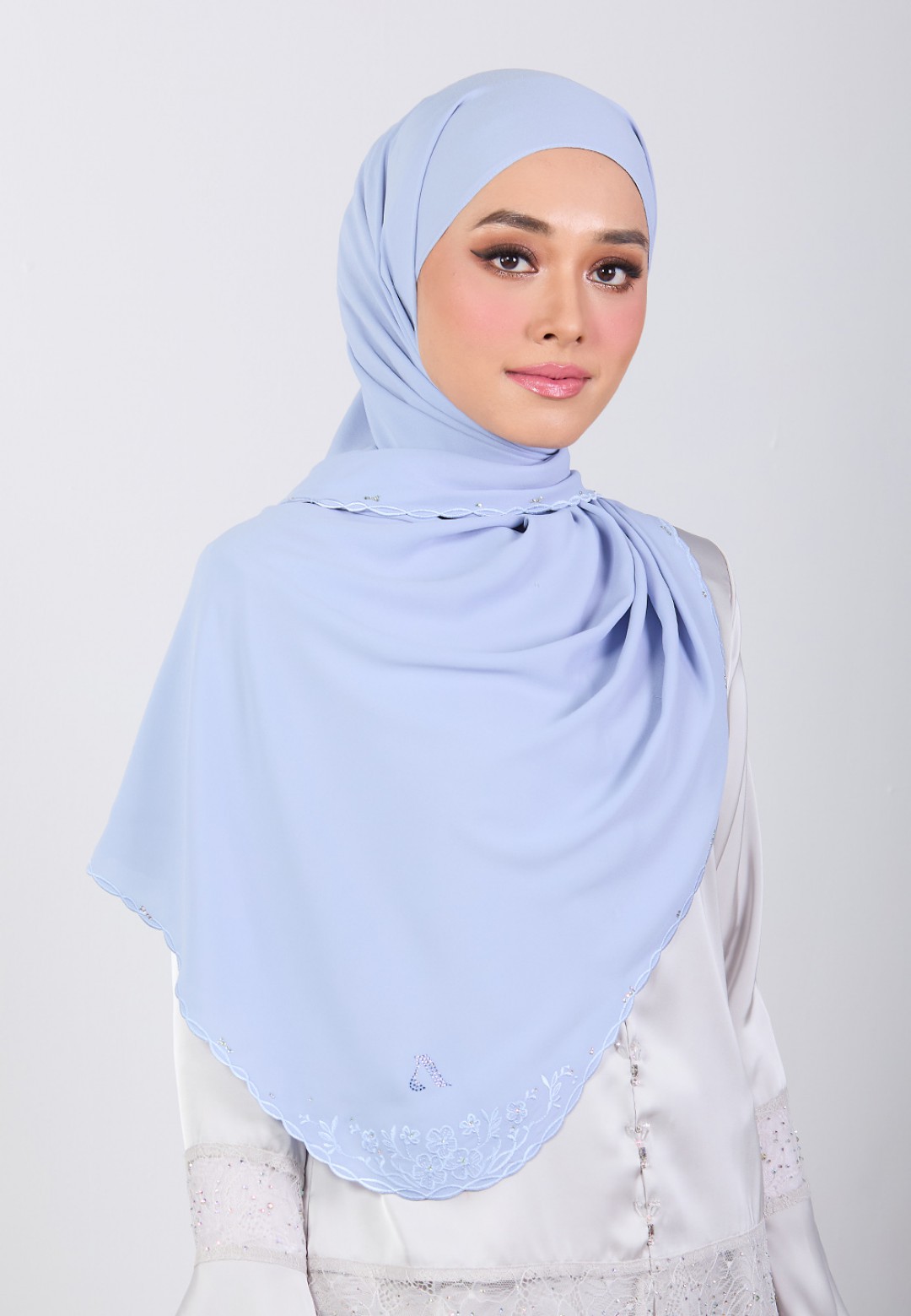 SHAWL BLOOMARIA PLAIN EMBROIDERY DIAMOND