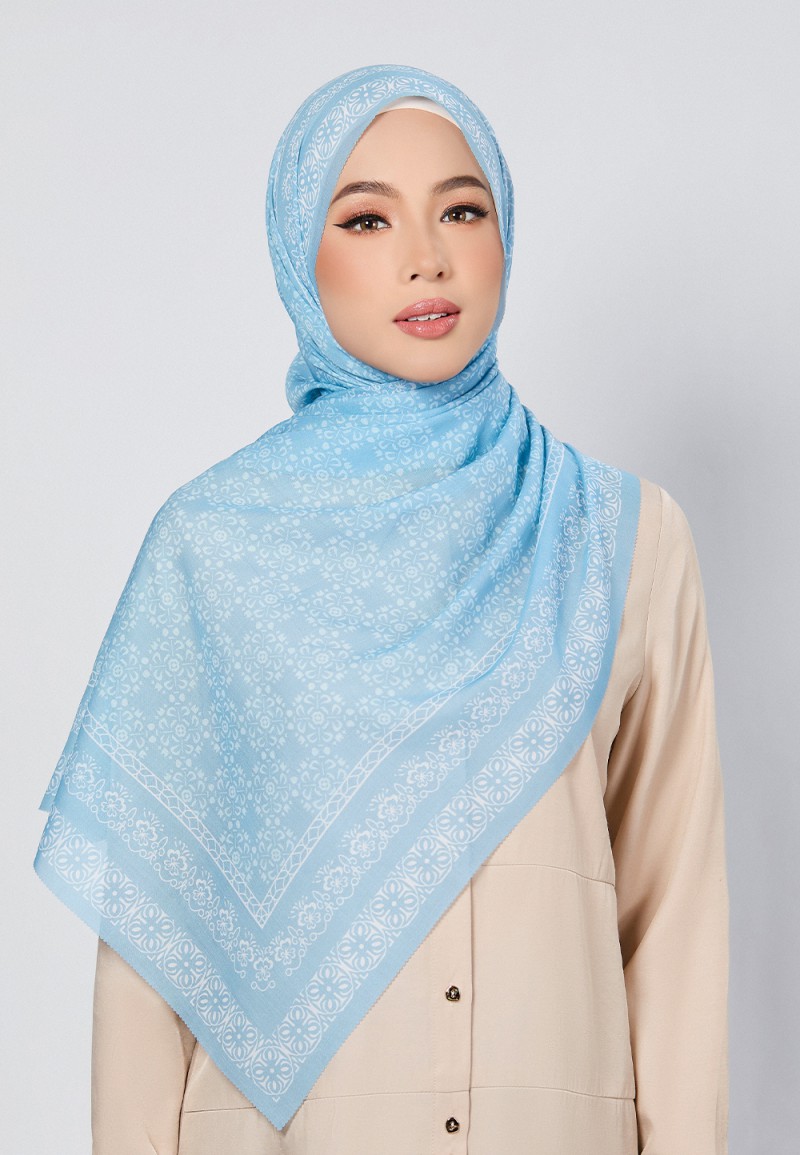 SHAWL VIOLA VOILE PRINTED LASERCUT