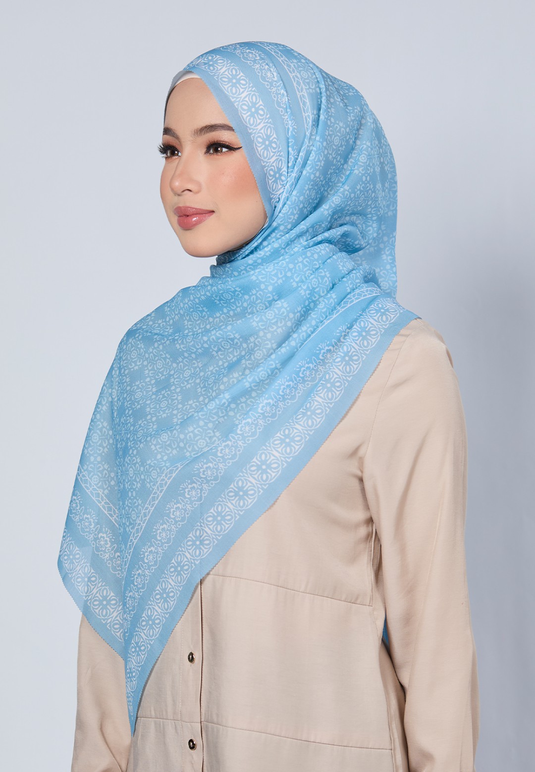 SHAWL VIOLA VOILE PRINTED LASERCUT