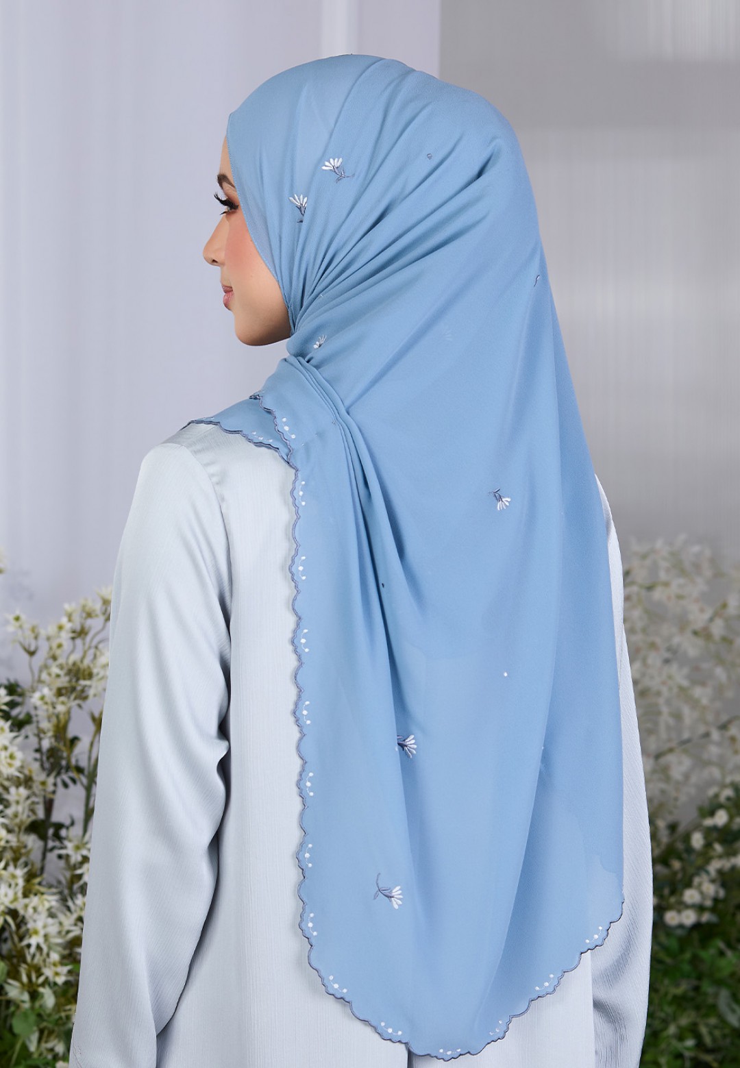 SHAWL FIORE PLAIN EMBROIDERY