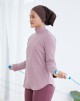 SWOOSH HIGH-NECK TOP IN MAUVE