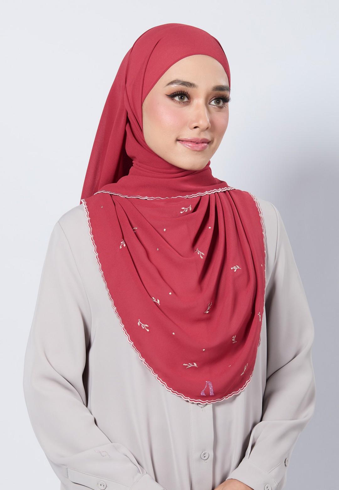 SHAWL ADORA PLAIN EMBROIDERY