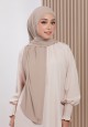 AFRAH INSTANT SHAWL  TIE BACK IN TAN