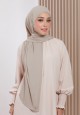 AFRAH INSTANT SHAWL  TIE BACK IN TAPIOCA