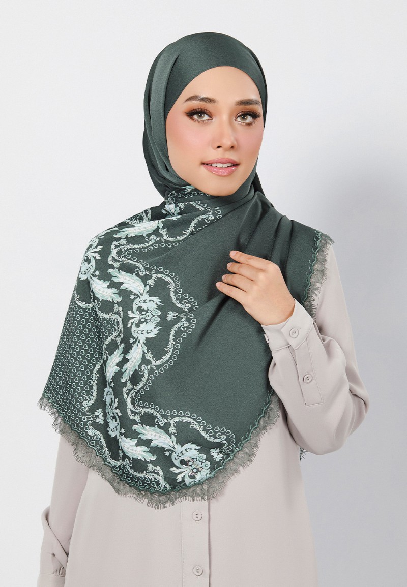 SHAWL WAYLA PRINTED WITH LACE