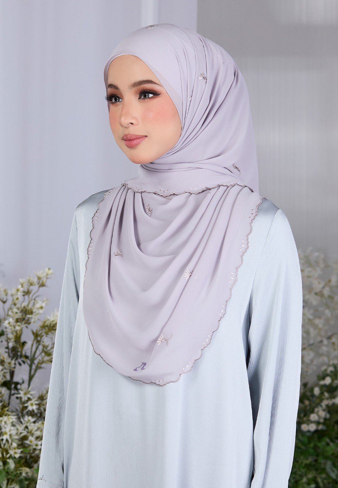 SHAWL FIORE PLAIN EMBROIDERY