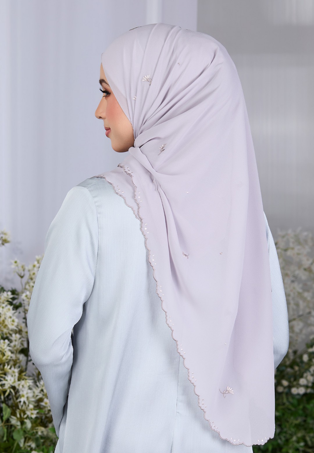 SHAWL FIORE PLAIN EMBROIDERY