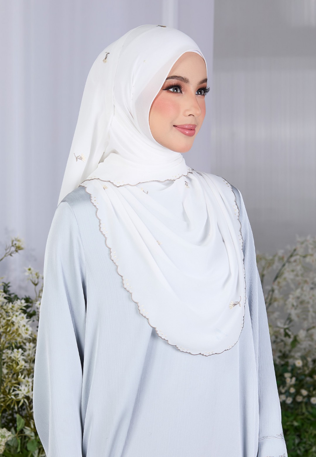 SHAWL FIORE PLAIN EMBROIDERY