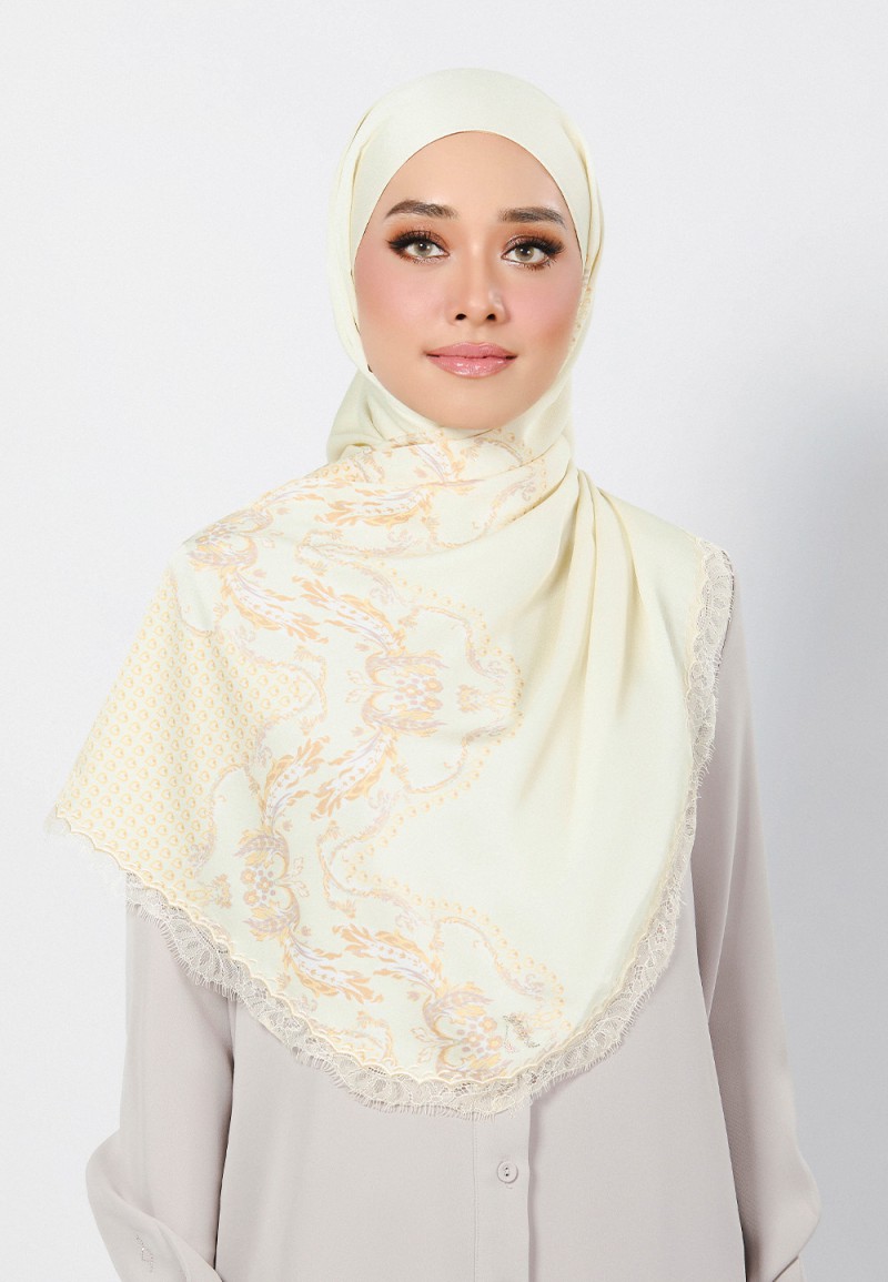 SHAWL WAYLA PRINTED WITH LACE