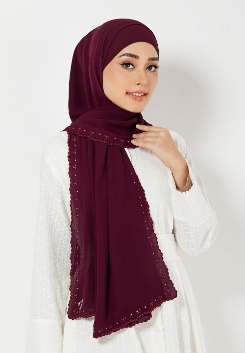 SHAWL 249 EMBROIDERY IRIS