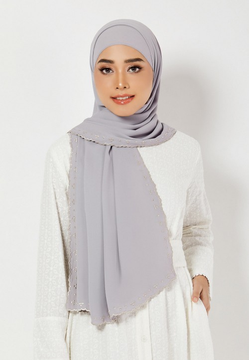 SHAWL 249 EMBROIDERY IRIS