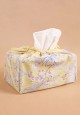 BOTANICAL TISSUE BOX COVER IN BUTTER